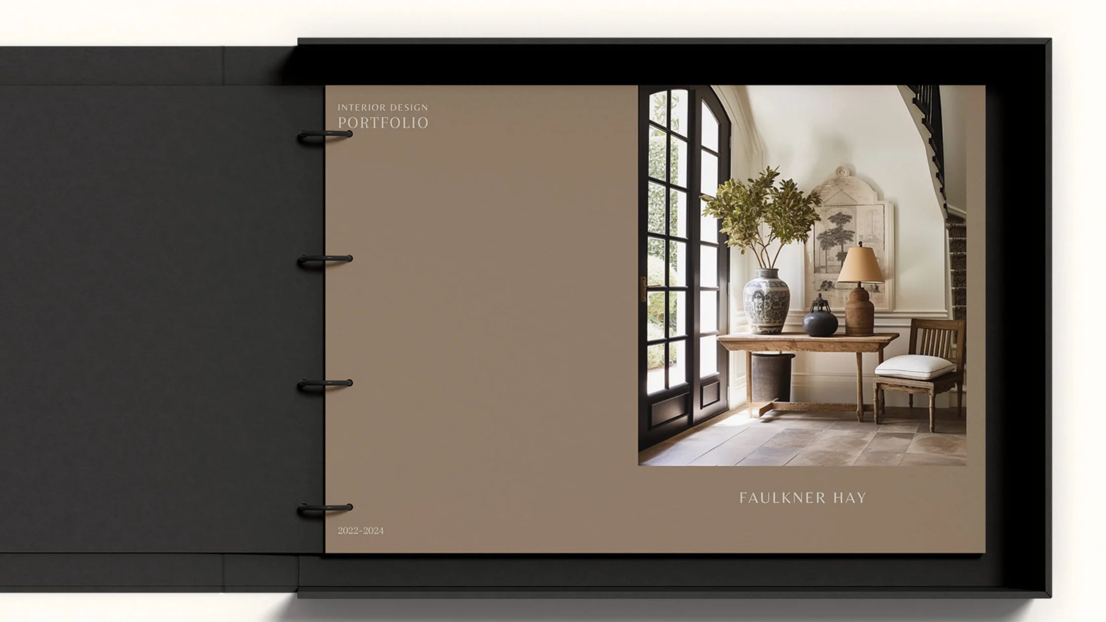 Image of interior designers portfolio binder for design projects