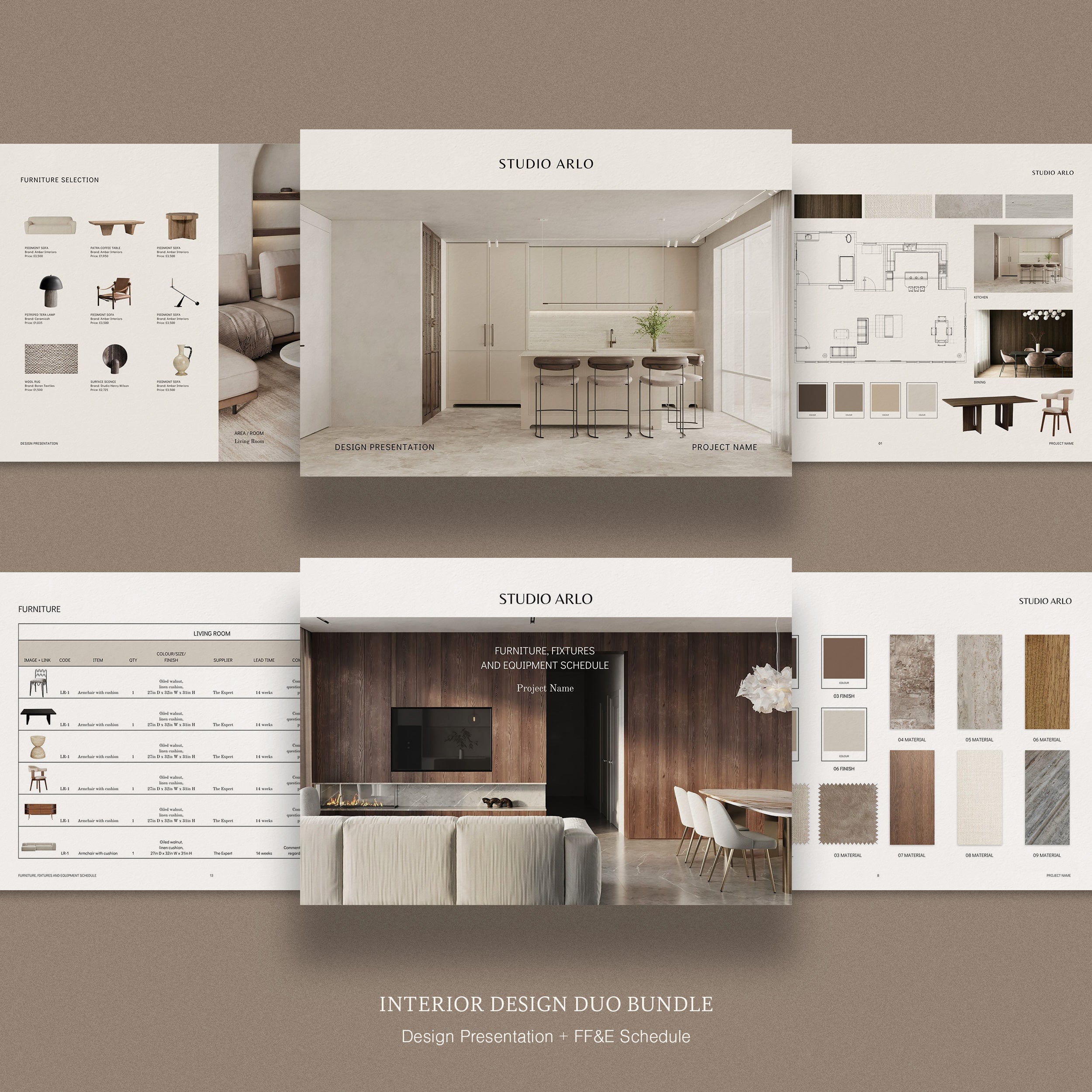 Arlo | Interior Design Duo Template Bundle - Design Presentation And F ...