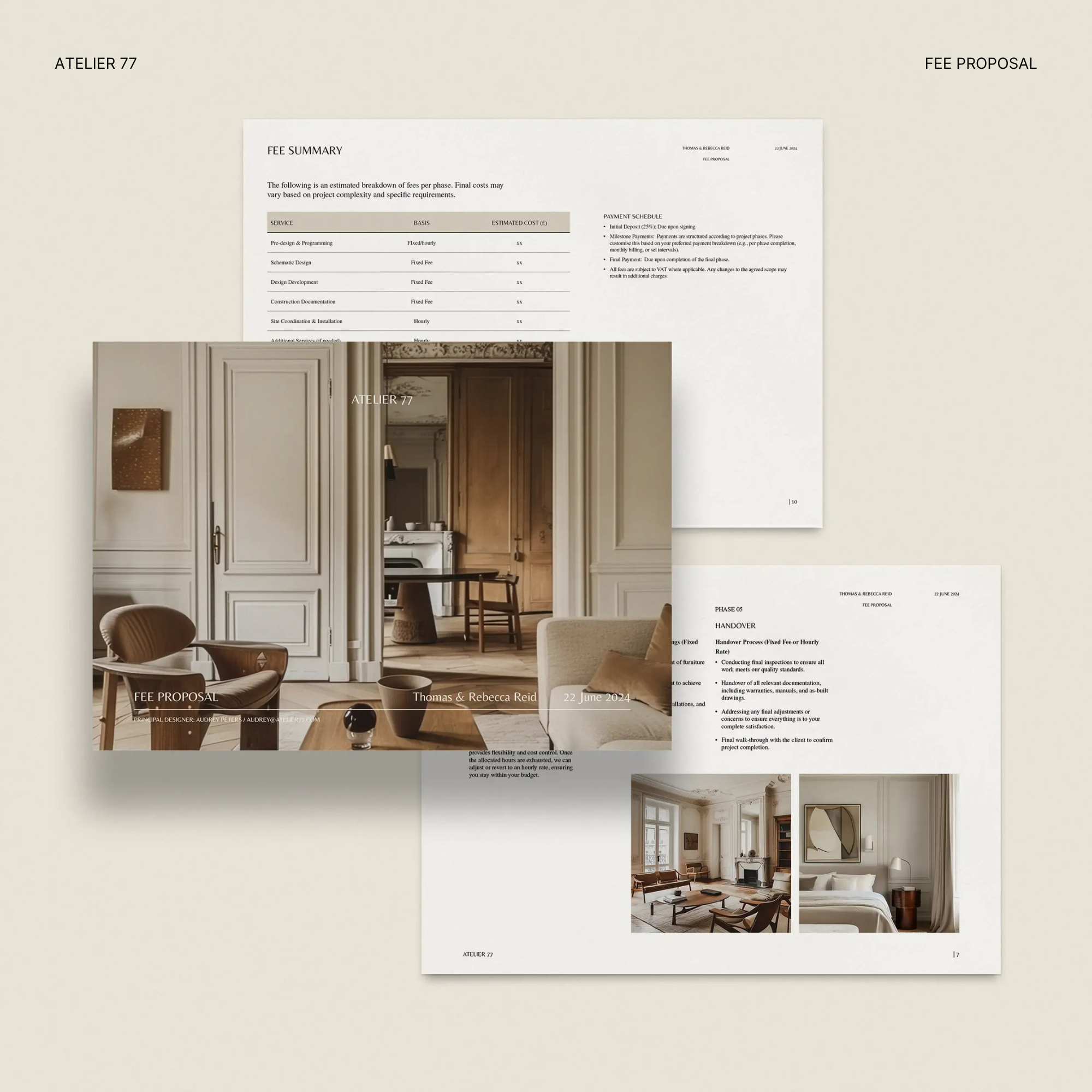 fee proposal template pages