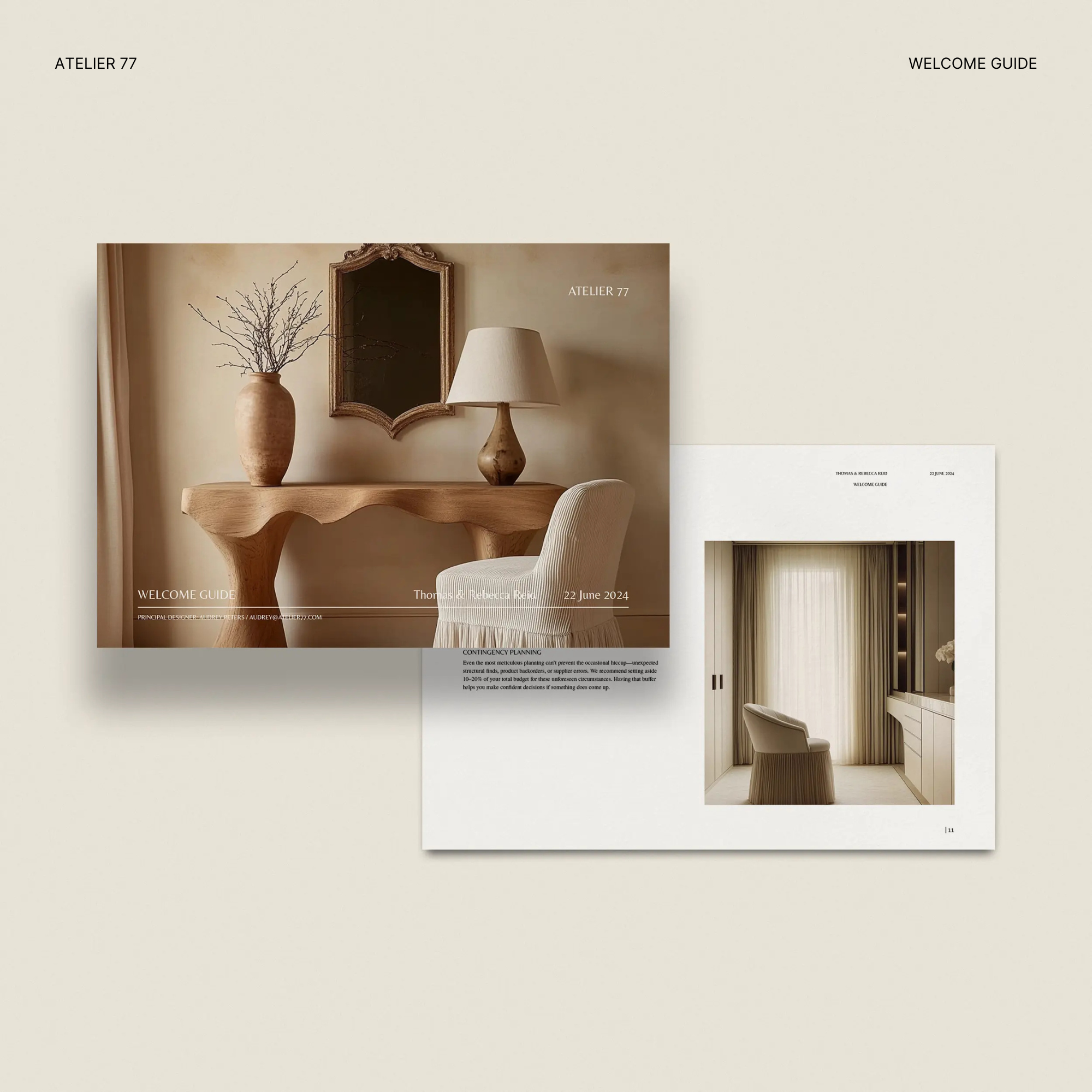 welcome guide template for client onboarding for interior designers