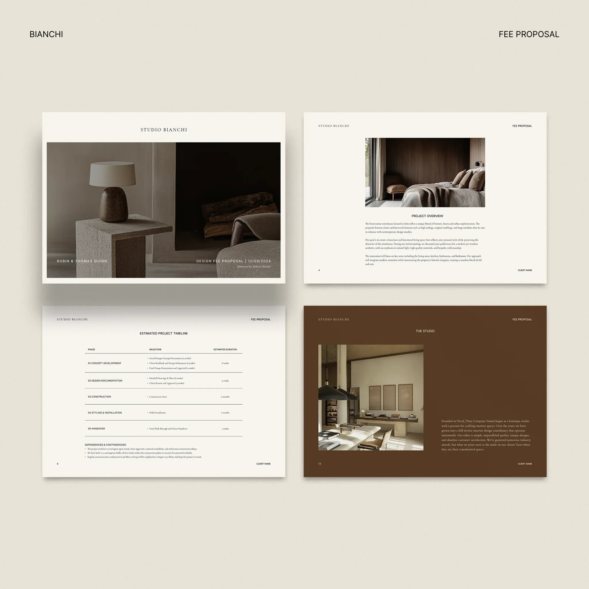 Bianchi | Interior Design Client Experience Template Kit