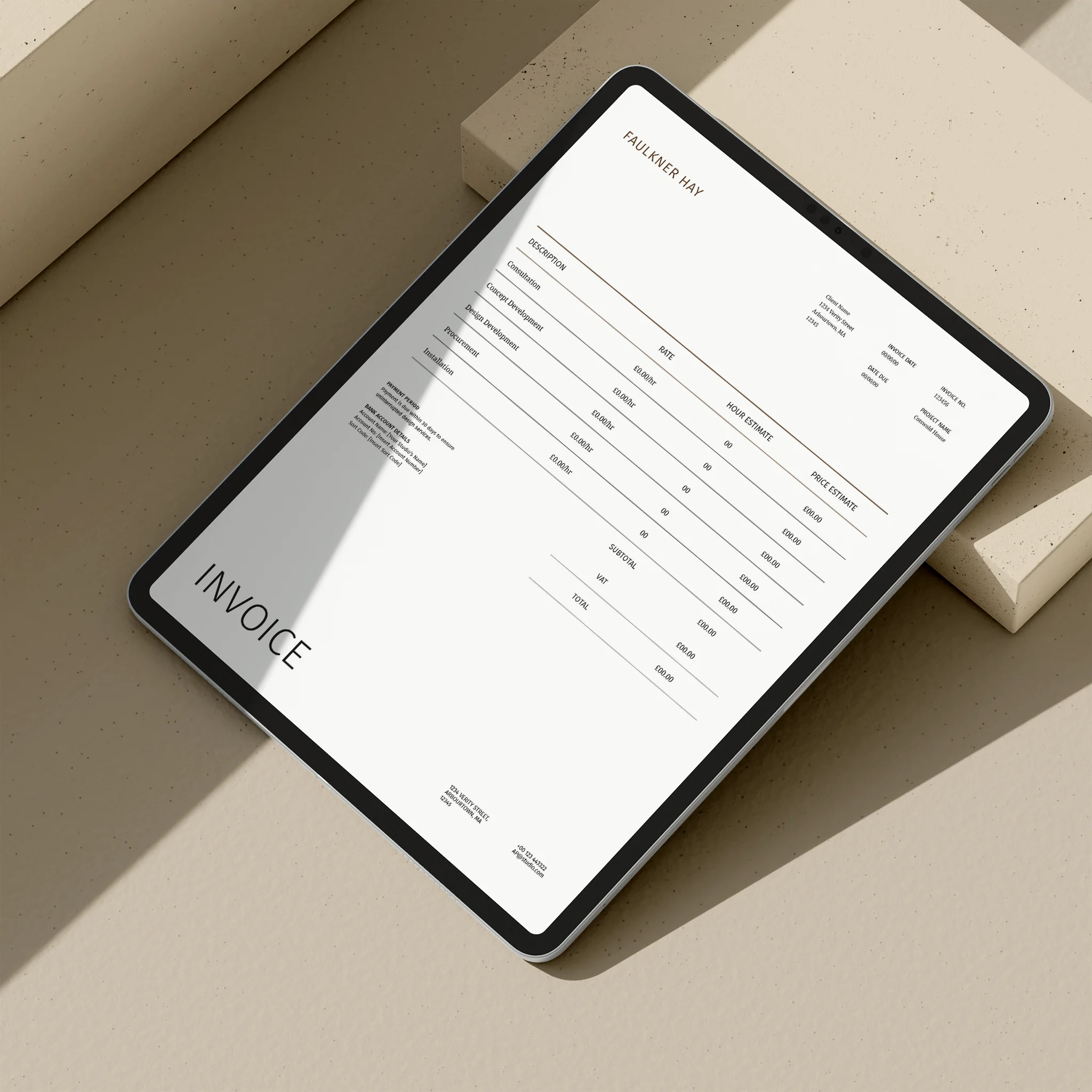 Faulkner Hay | Interior Design Fee Proposal Template