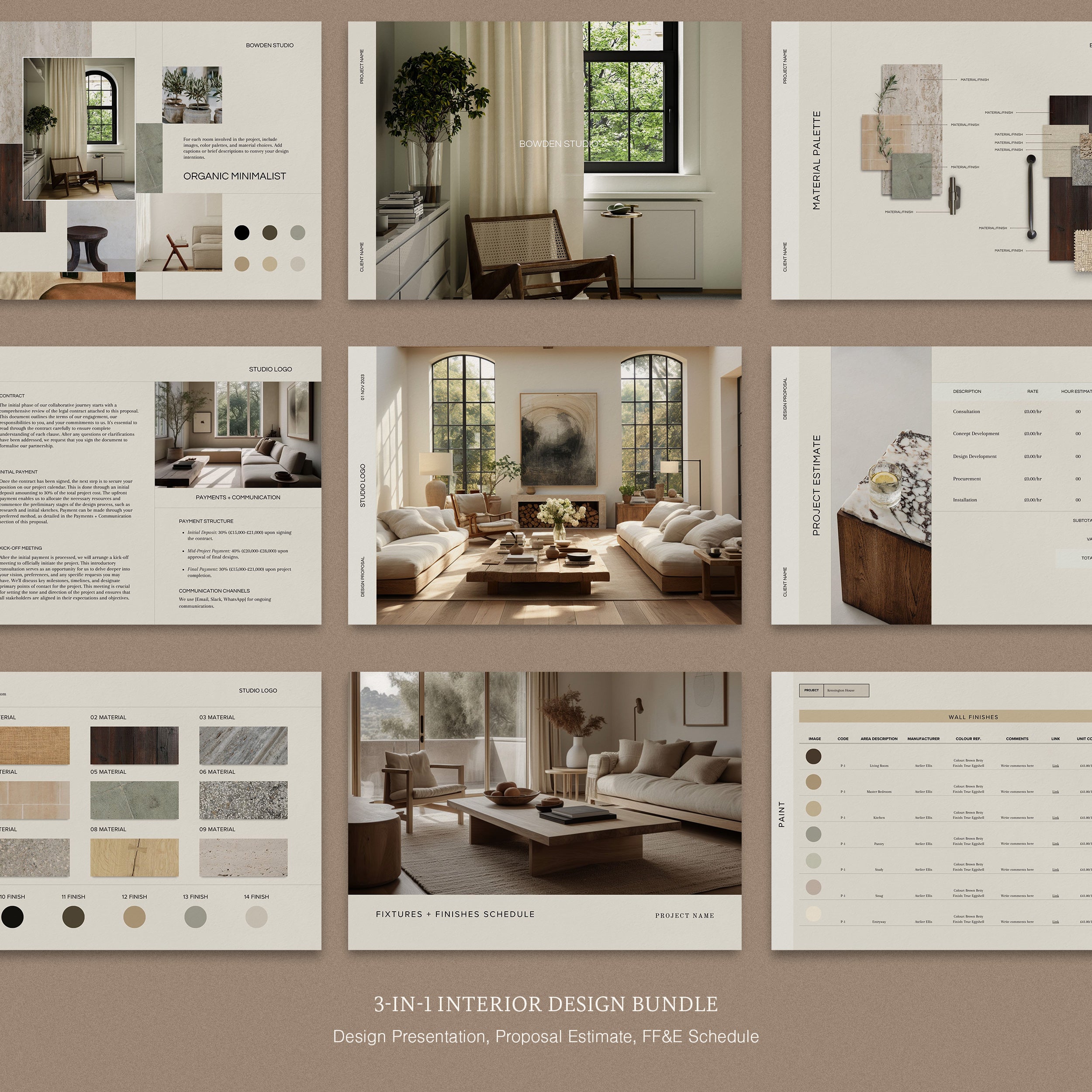 Bowden | Interior Design 3-in-1 Template Bundle – Sonderpath Studio