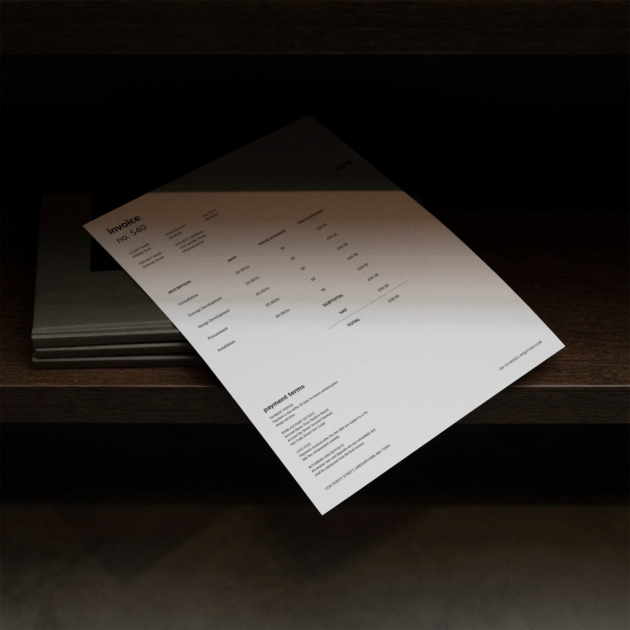 Miro | Interior Design Fee Proposal Template