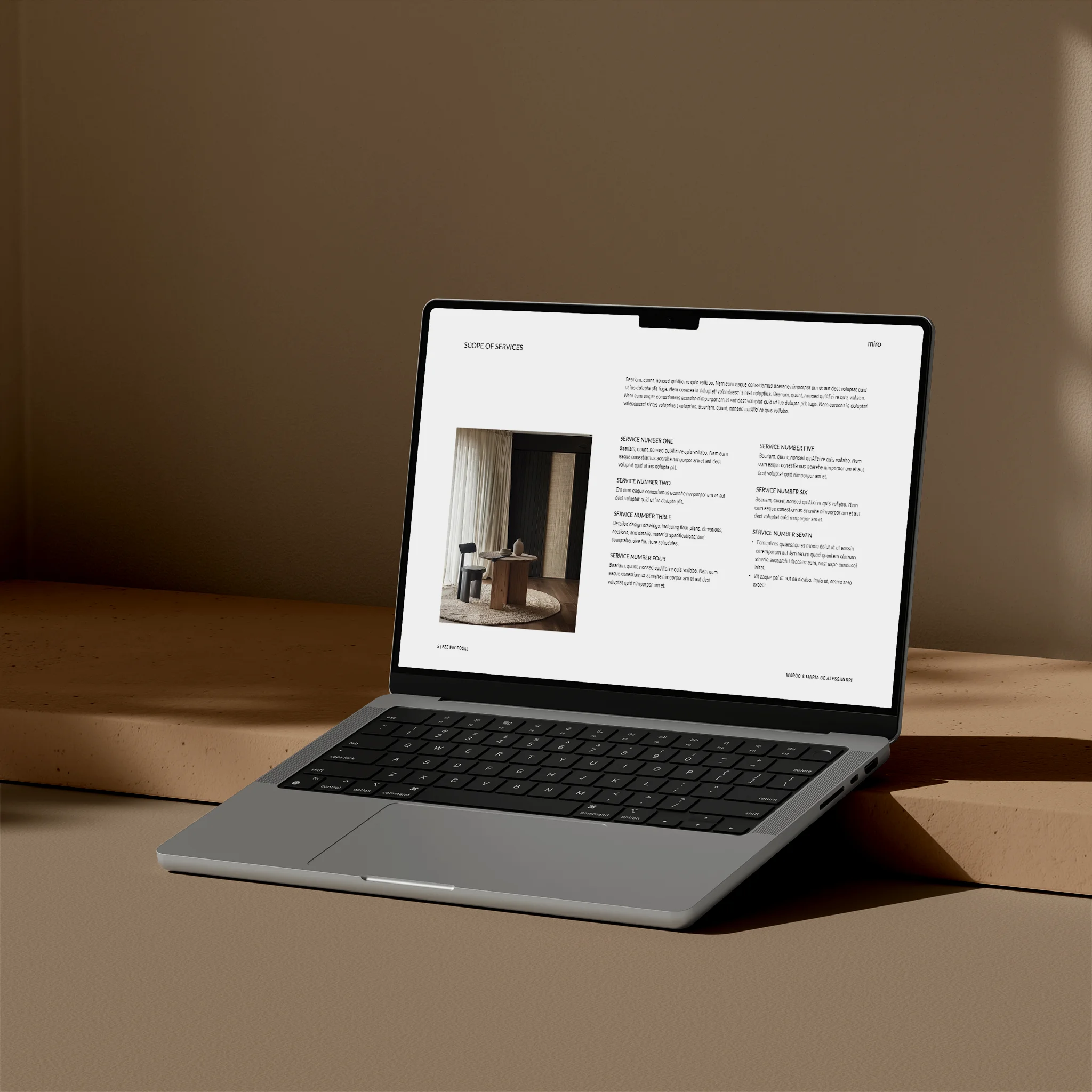 Miro | Interior Design Fee Proposal Template