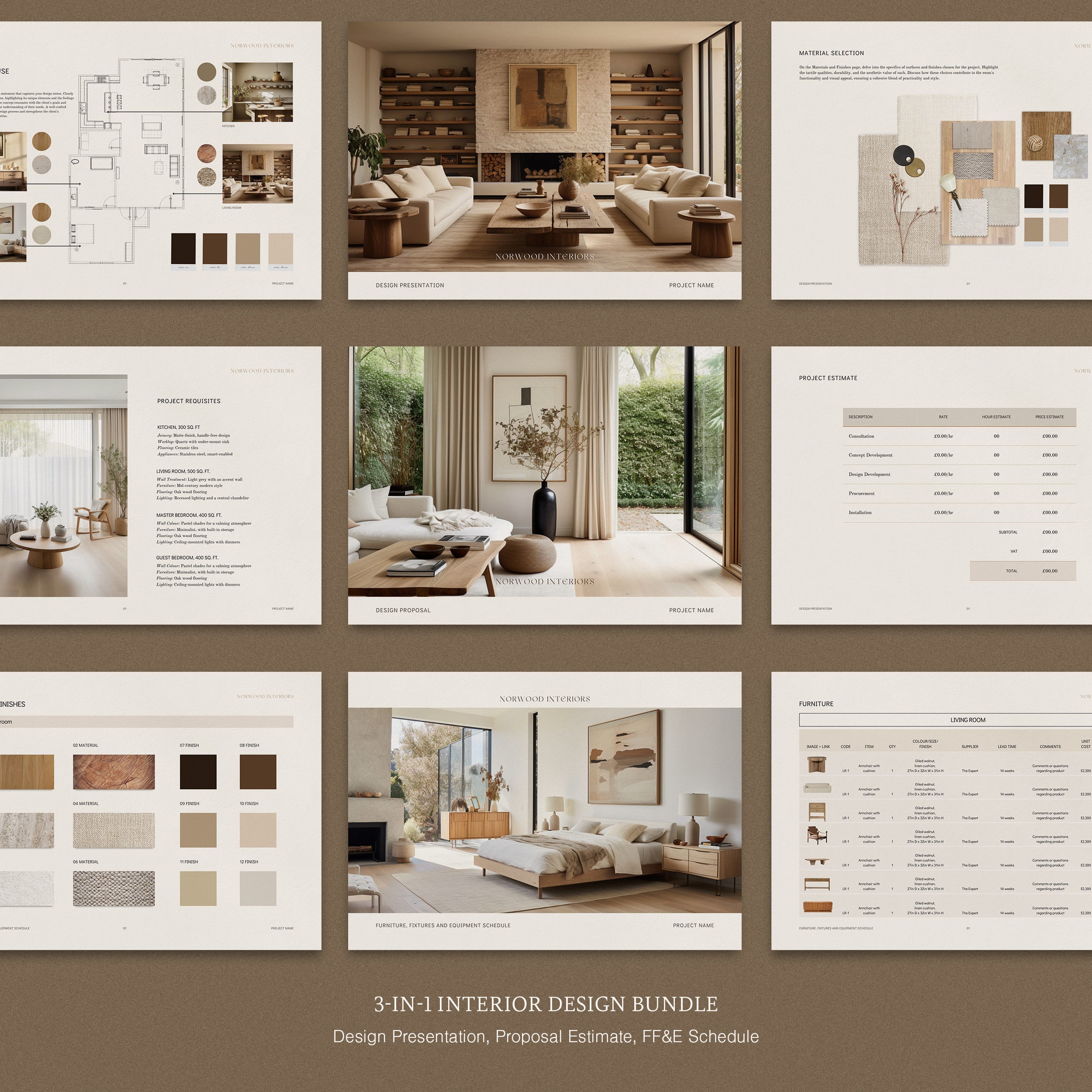 Norwood | Interior Design 3-in-1 Template Bundle - Design Presentation ...