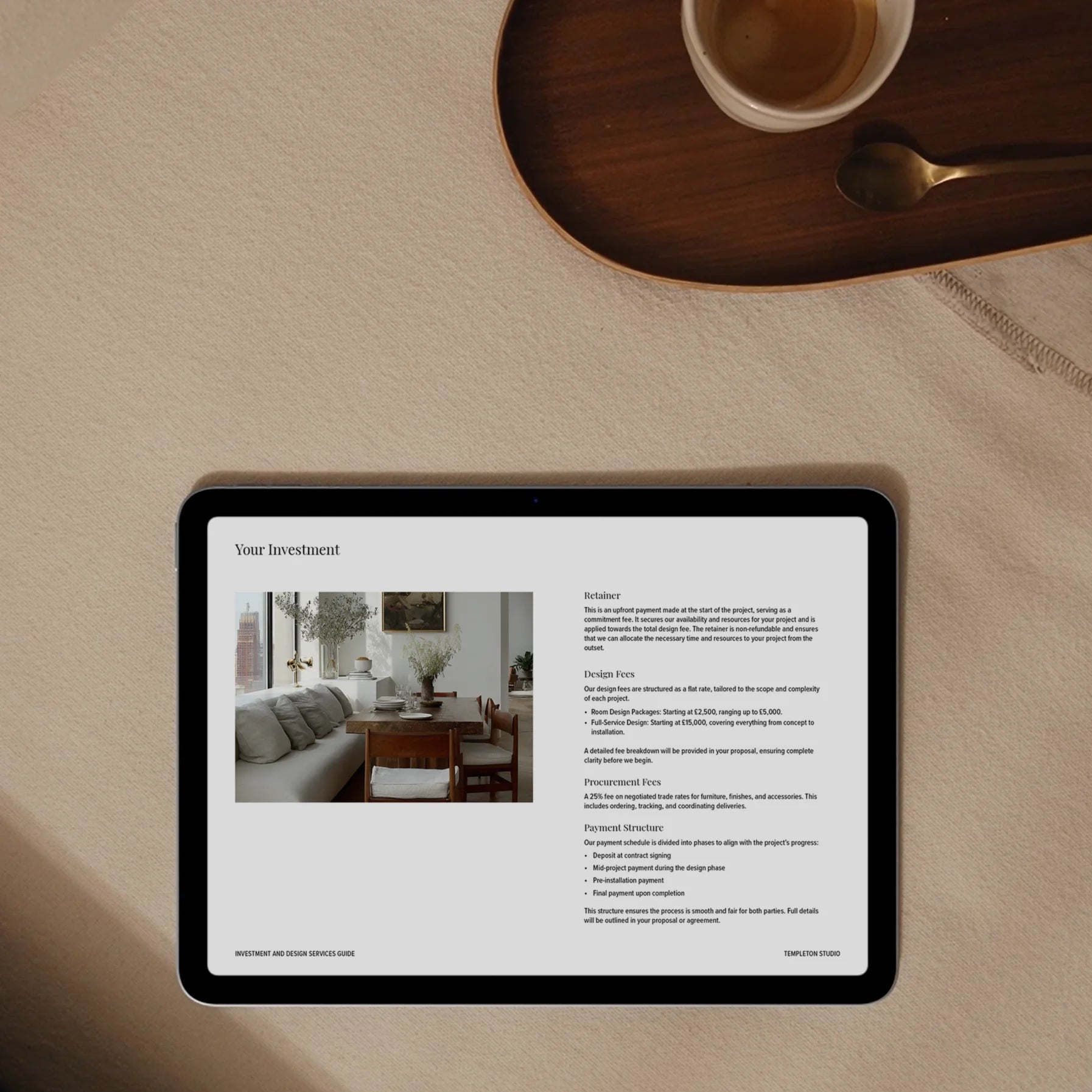 Templeton | Investment and Design Services Guide Template