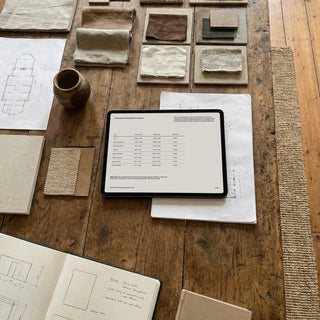 investment guide template for interior designers on ipad