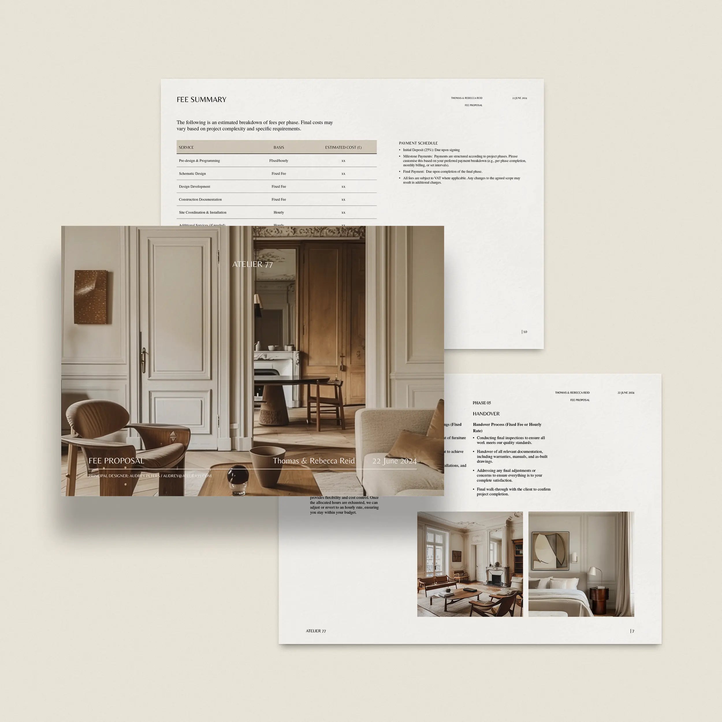 Interior Design Proposal Template, Canva Template for Interior Designers