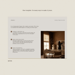 Atelier 77 | Investment and Design Services Guide Template