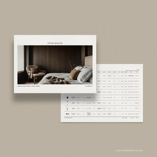 Bianchi | Interior Design 3-in-1 Template Bundle: Fee Proposal, Design Presentation, and FFE Schedule