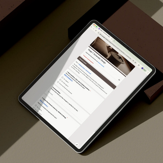 Tablet device displaying a page of the client feedback and sign-off checklist template