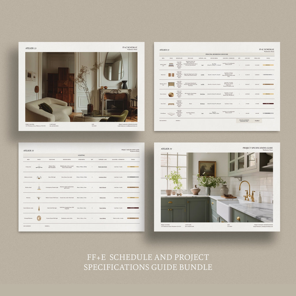 Atelier 77 | FFE Schedule and Project Specifications Guide Template Bu ...