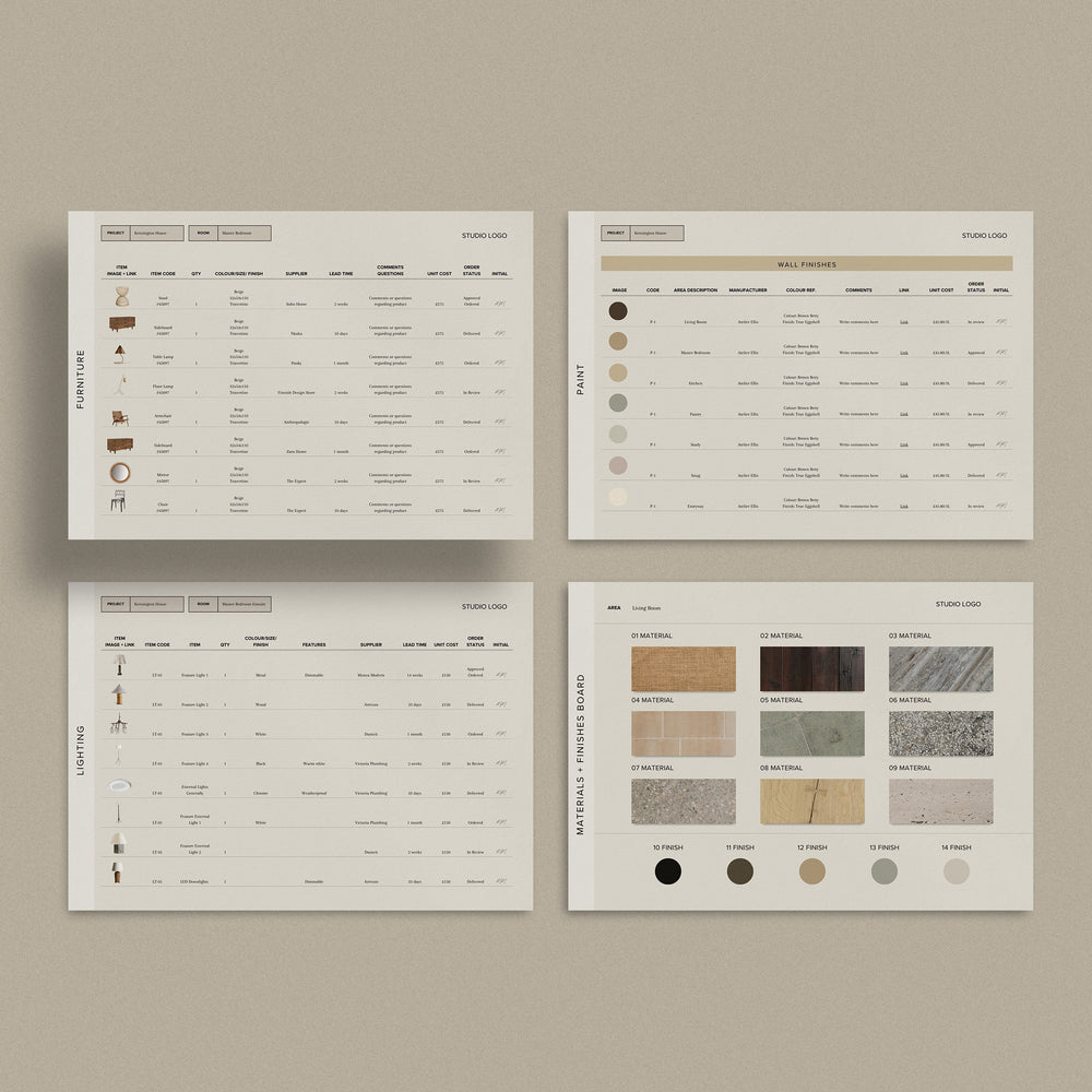 Bowden | Interior Design FF+E Schedule Template – Sonderpath Studio