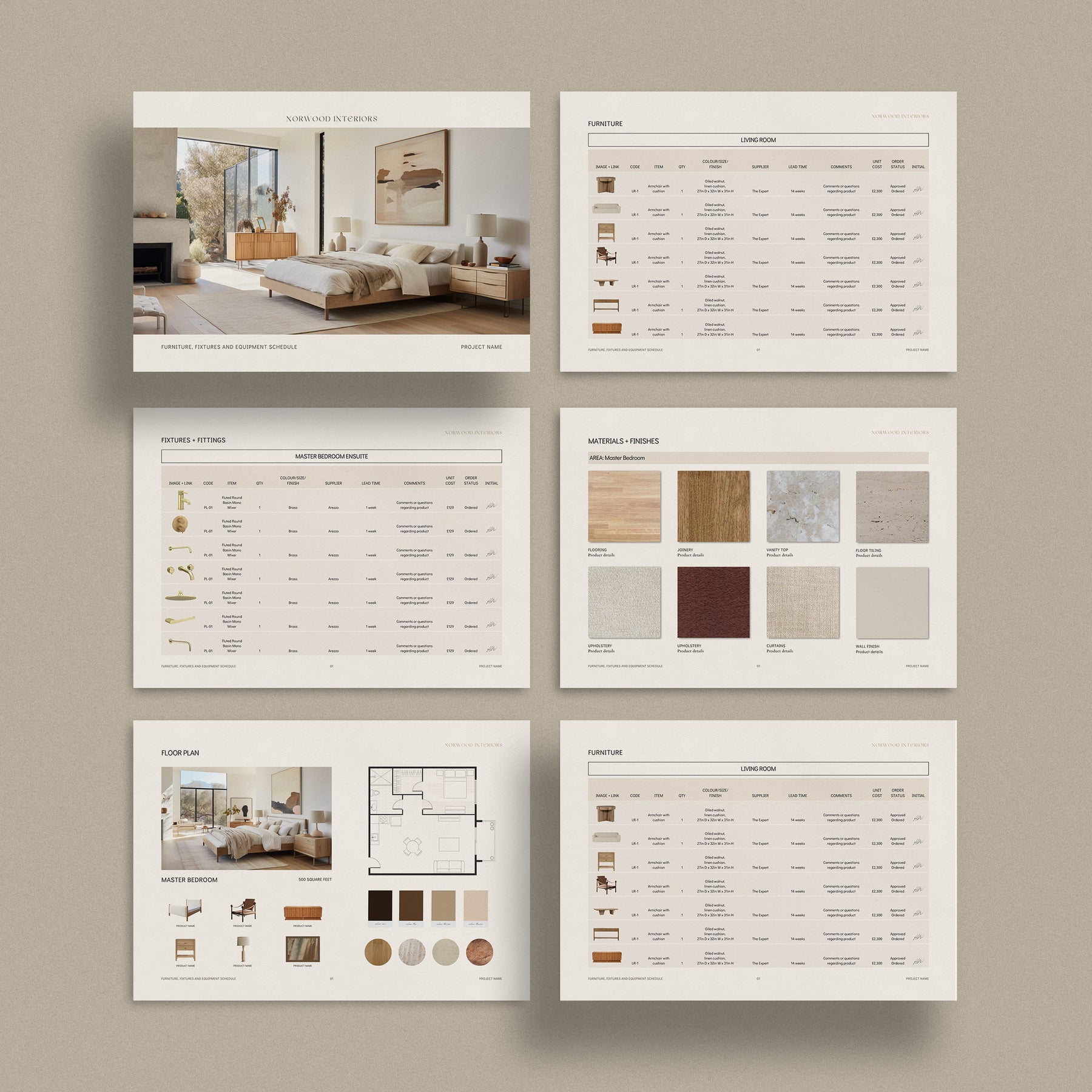 Norwood | Interior Design FF+E Schedule Template – Sonderpath Studio