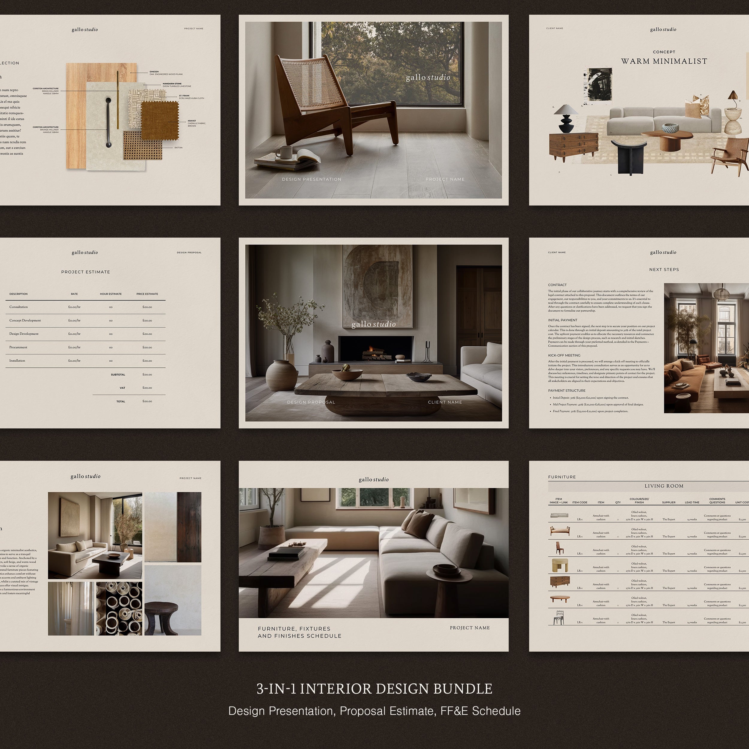 Gallo | Interior Design 3-in-1 Template Bundle - Design Presentation ...