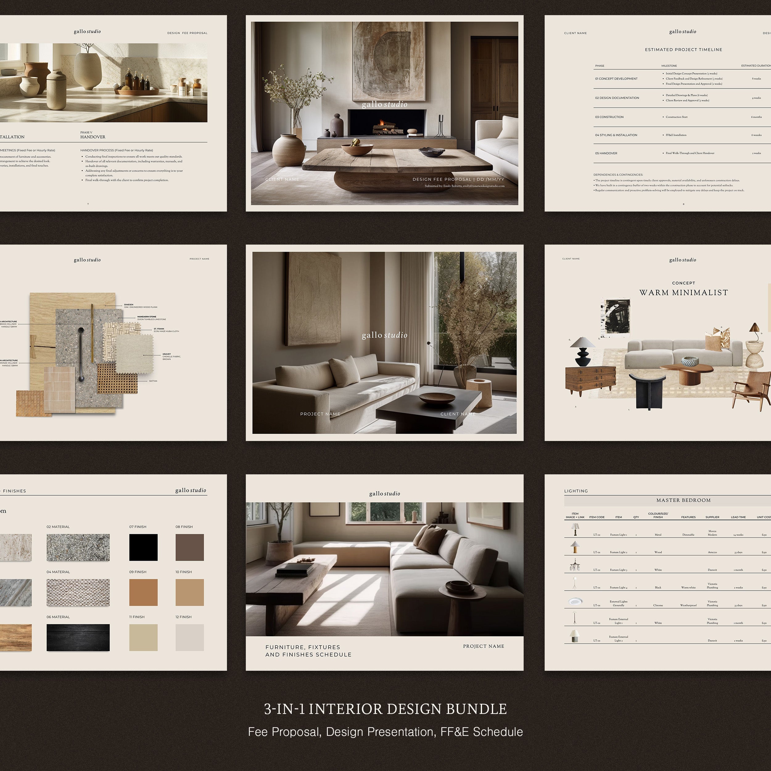 Gallo | Interior Design 3-in-1 Template Bundle - Design Presentation ...