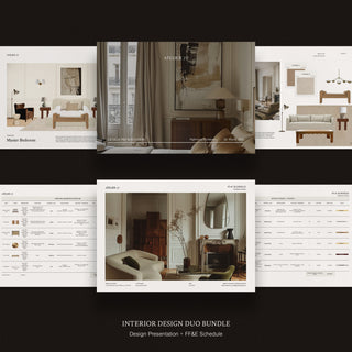 Atelier 77 | Interior Design Duo Bundle – Design Presentation and FF&E Schedule