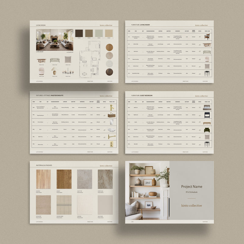 Kinto | Interior Design FF+E Schedule Template – Sonderpath Studio