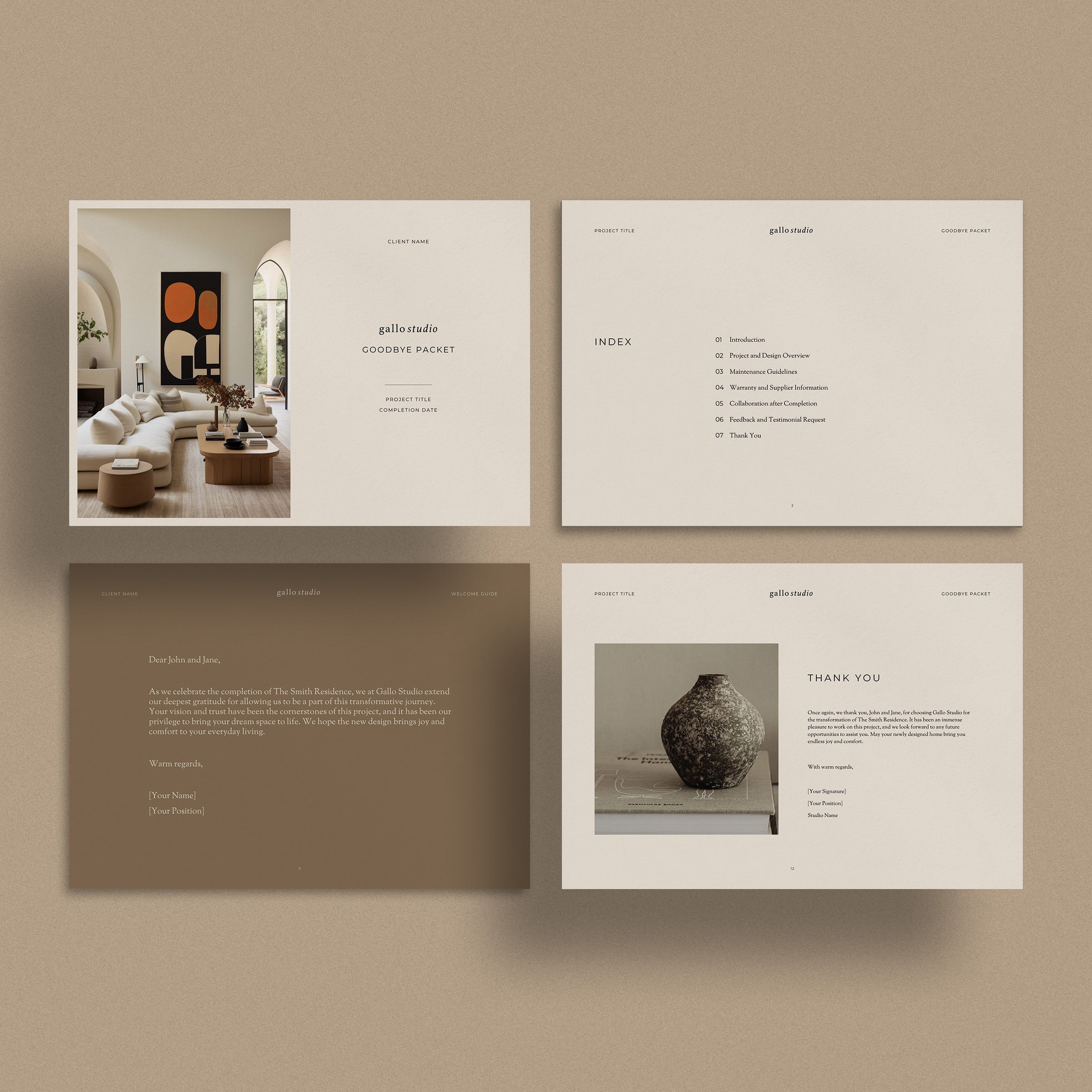 Gallo | Interior Design Goodbye Packet Template for Project Closure ...