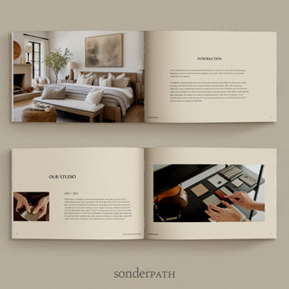 Image of an Interior Design Portfolio template created in Canva and Adobe InDesign.