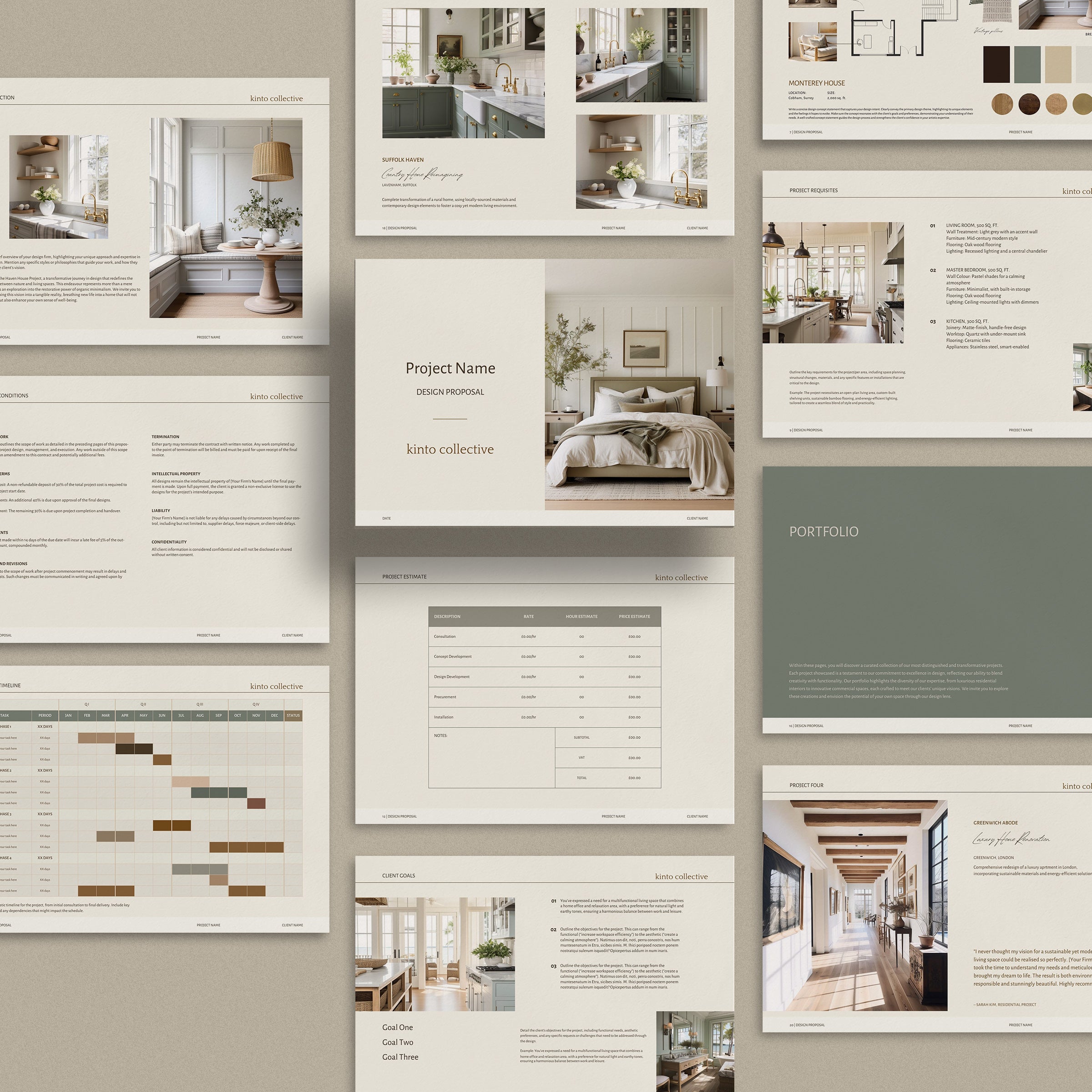 Kinto | Interior Design 3-in-1 Template Bundle - Design Presentation ...