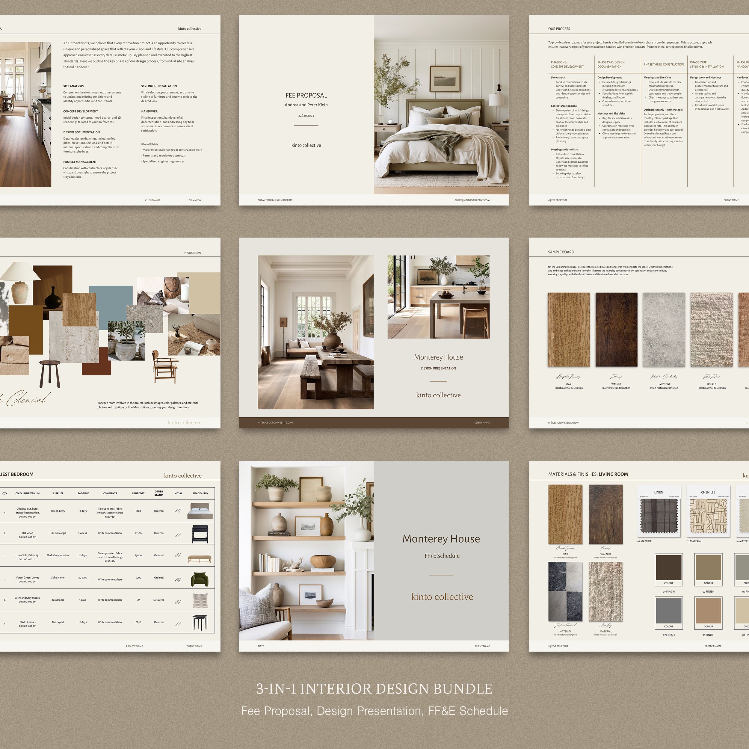 Kinto | Interior Design 3-in-1 Template Bundle - Design Presentation ...