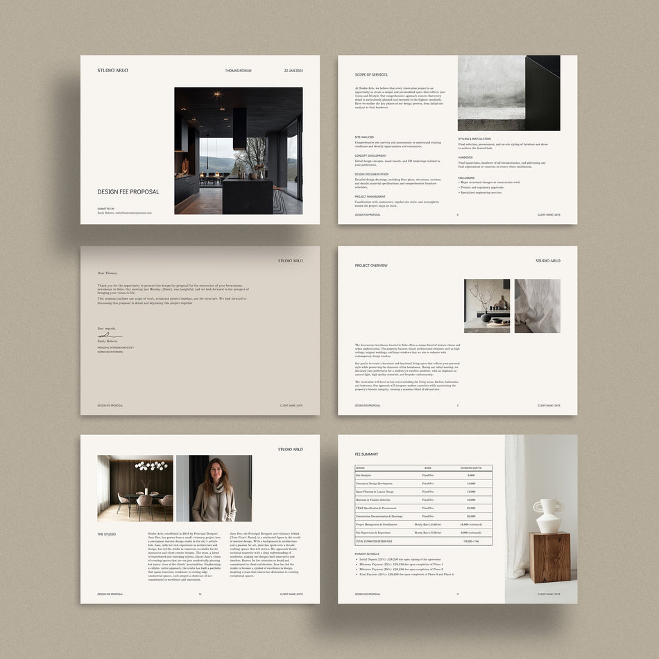 Fee Proposals – Sonderpath Studio