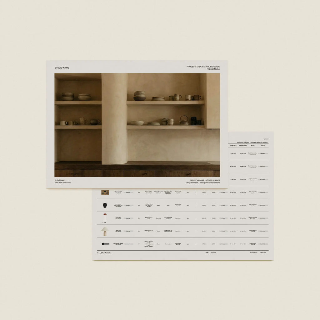 Ffe Delivery Schedule FF&E Schedule Template for Interior Designers | Sonderpath Studio
