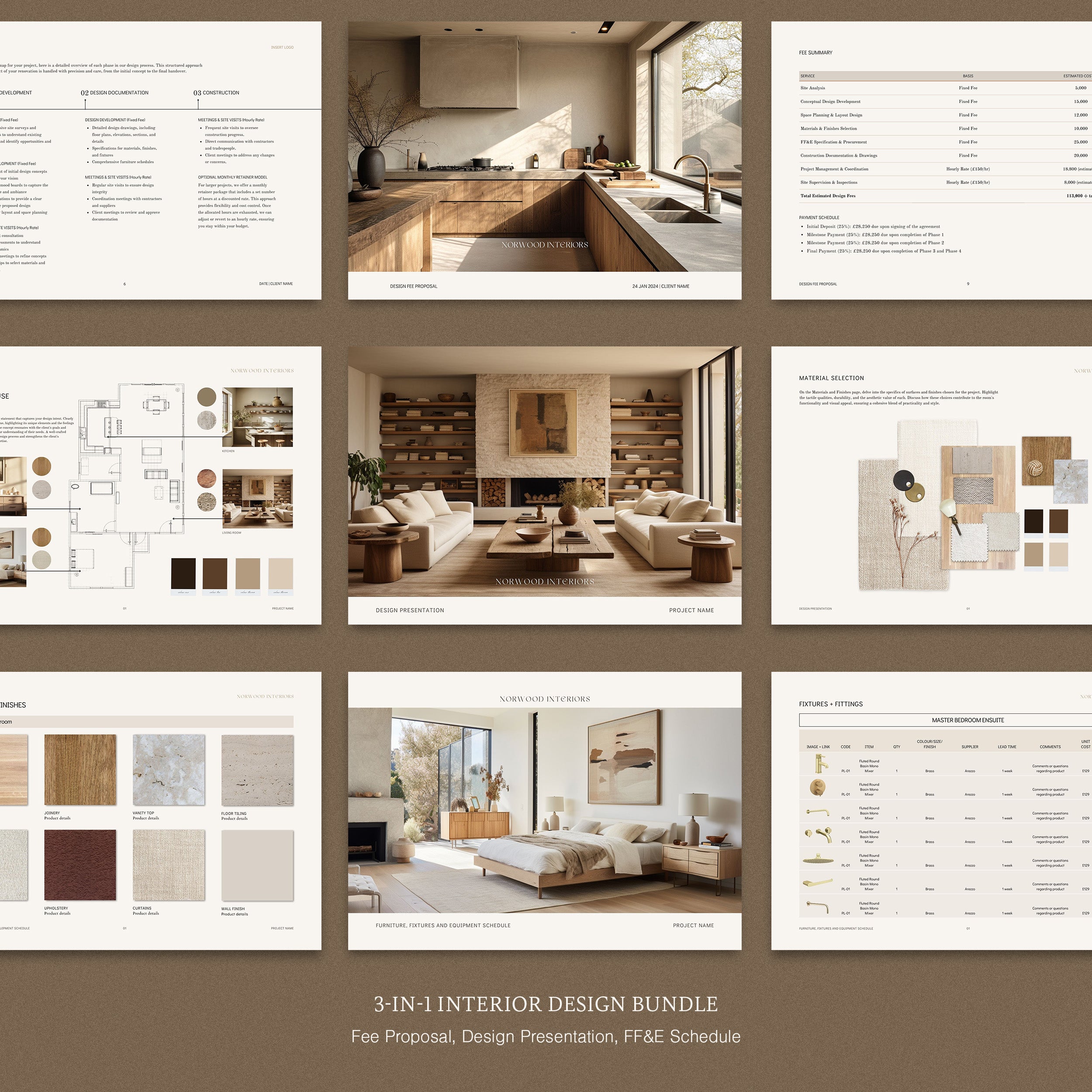 Norwood | Interior Design 3-in-1 Template Bundle - Design Presentation ...