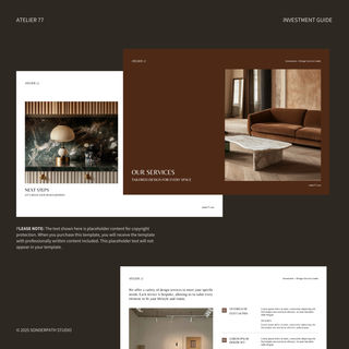 Atelier 77 | Investment and Design Services Guide Template